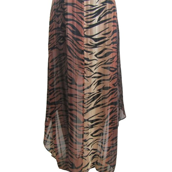 LPA tiger stripe animal Nikki  brown high low maxi dress Revolve size M - Picture 7 of 12